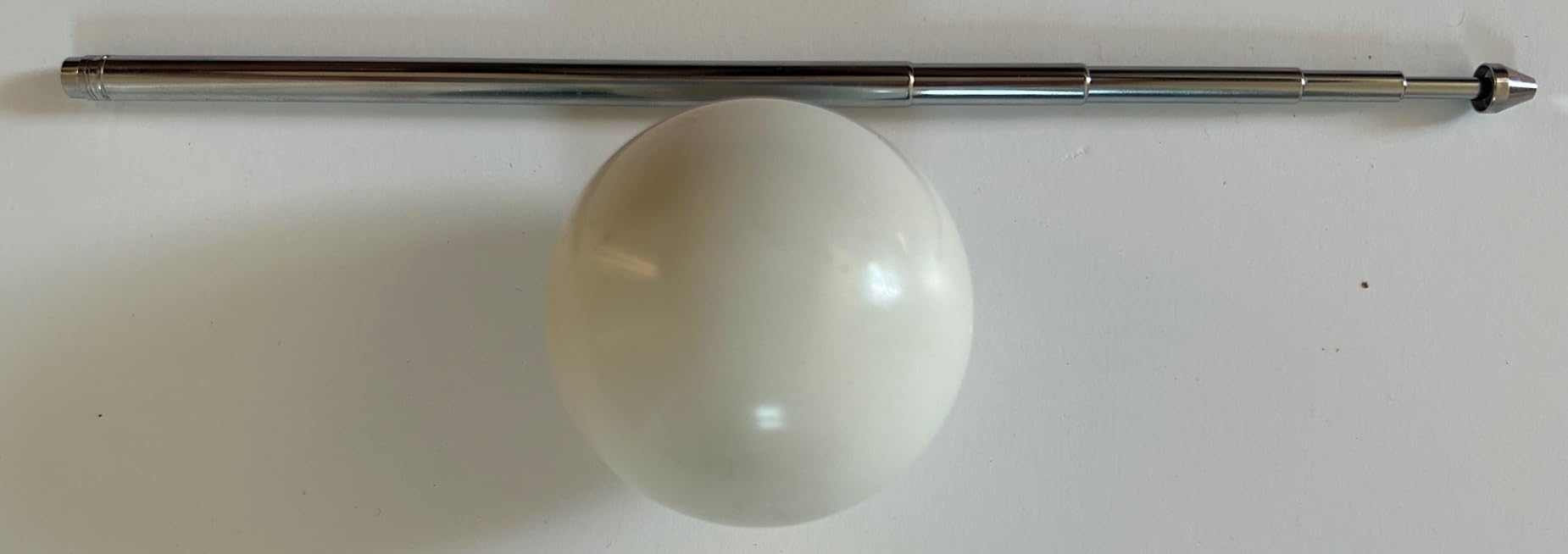 BuyBocceBalls Official Tournament-Grade Bocce Accessory – 60mm White Pallino with Extendable Measuring Device