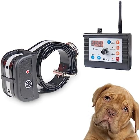 Dog Wireless Fence & Training Collar 2-in-1 System, 2024 Wireless Fence Harmless for All Dogs, Adjustable Control Range 2000 Feet, Adjustable Shock Strength, Waterproof Reflective Stripe Collar
