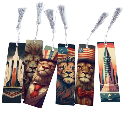 Marque-page fête nationale lot de 6 avec pompons thématiques