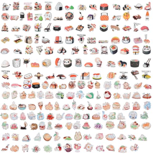 Kawaii - 206 pegatinas de vinilo impermeables para portátil, fiambrera, botella de agua, monopatín, coche, bicicleta, guitarra, equipaje, teléfono móvil, decoración DIY