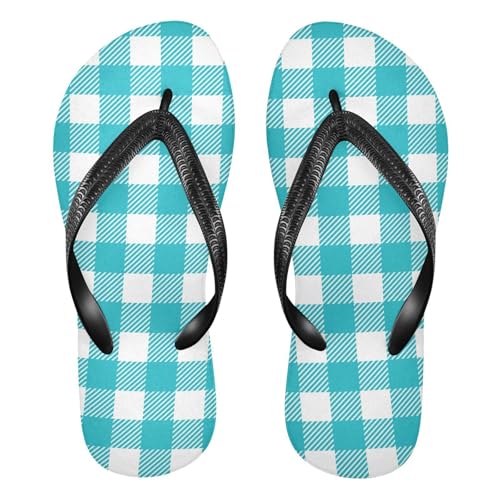 RunningBear Buffalo Plaid Womens Flip Flops Sandals Mens Beach Sandals
