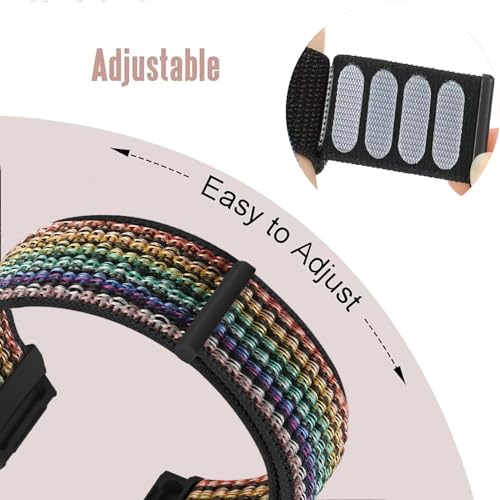 FTYQUEE 2 Pack Nylon Watch Bands Compatible with 16mm 18mm 19mm 20mm 22mm Watch Bands Quick Release Replacement Wristband, Adjustable Stretchy Straps Fabric Bands for Men Women(22mm)
