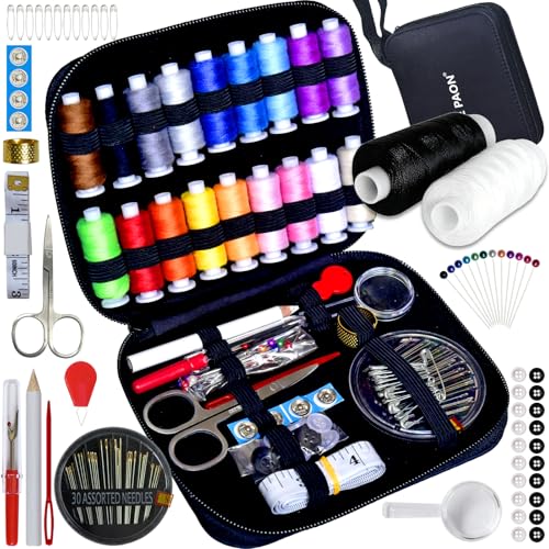 sewing kit with case portable sewing supplies for home traveler adults beginner emergency contains 18 sewing thread scissors needles measure etc