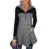 Gaharu Damestrui met lange mouwen en V-hals, elegante A-lijn capuchontrui, pullover, bovenstuk met zakken
