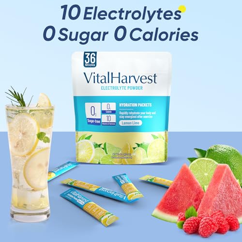 Image of 36 Sticks Electrolytes Powder Packets Sugar Free Hydration Packets Electrolyte Liquid Daily IV Drink Mix with Lemon Lime, Low Sodium, 0 Calorie