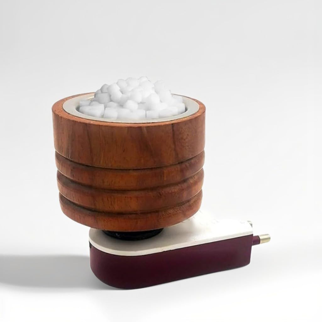 Kriviya Crafted Wooden Camphor Burner/Aroma, Essential Oil Diffuser/Bakhoor Kapoor Diffuser/Kapur Dani for Pooja, Meditation, Havan/Electric Diffuser for Fragrance Kappor Stand for Home, Office (B0DH2VTG84) Amazon Price History, Amazon Price Tracker