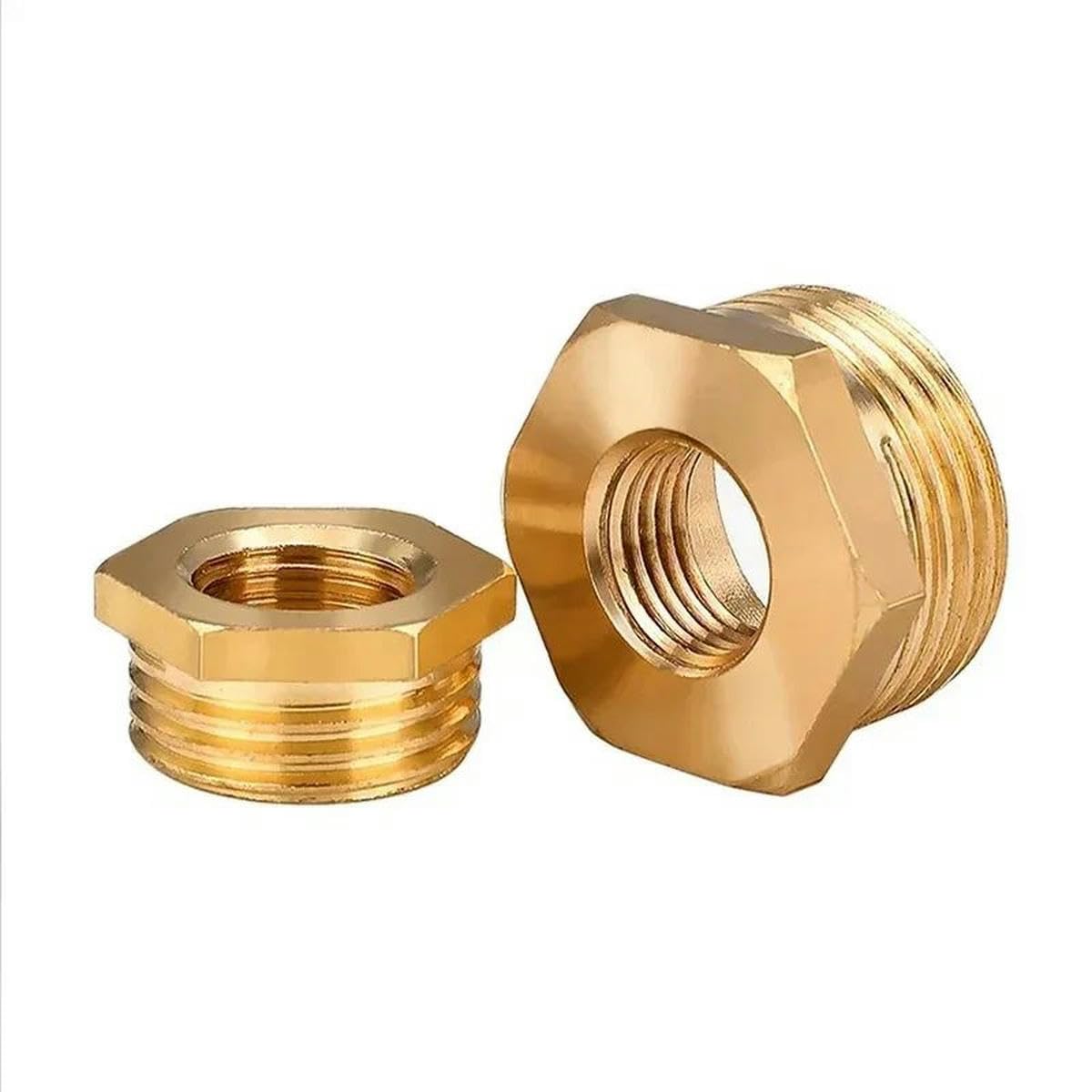 Conector de tubería reductor de buje hexagonal de latón F a M roscado 1/8 1/4 3/8 1/2 3/4 Conector reductor de adaptador de gas de agua de cobre-F 02 a M 06-20 piezas