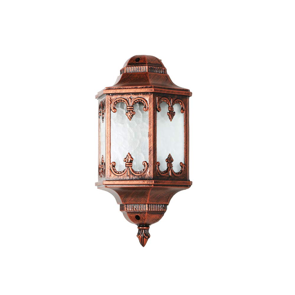 Aluminiowa lampa ścienna, wodoodporna pojedyncza głowica LED, E27, szklany klosz, wewnętrzne wewnętrzne oświetlenie wewnętrzne dekoracyjne do świateł ogrodowych, sypialni, lampka nocna, salon