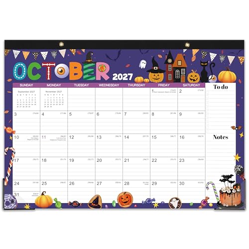 Desk Calendar 2026-2027 - Desk/Wall Calendar 2026-2027 1712 Jul.2026 - Dec.2027 18 Monthly Calendar 26-27 with Corner Protectors - 12 Different Themes