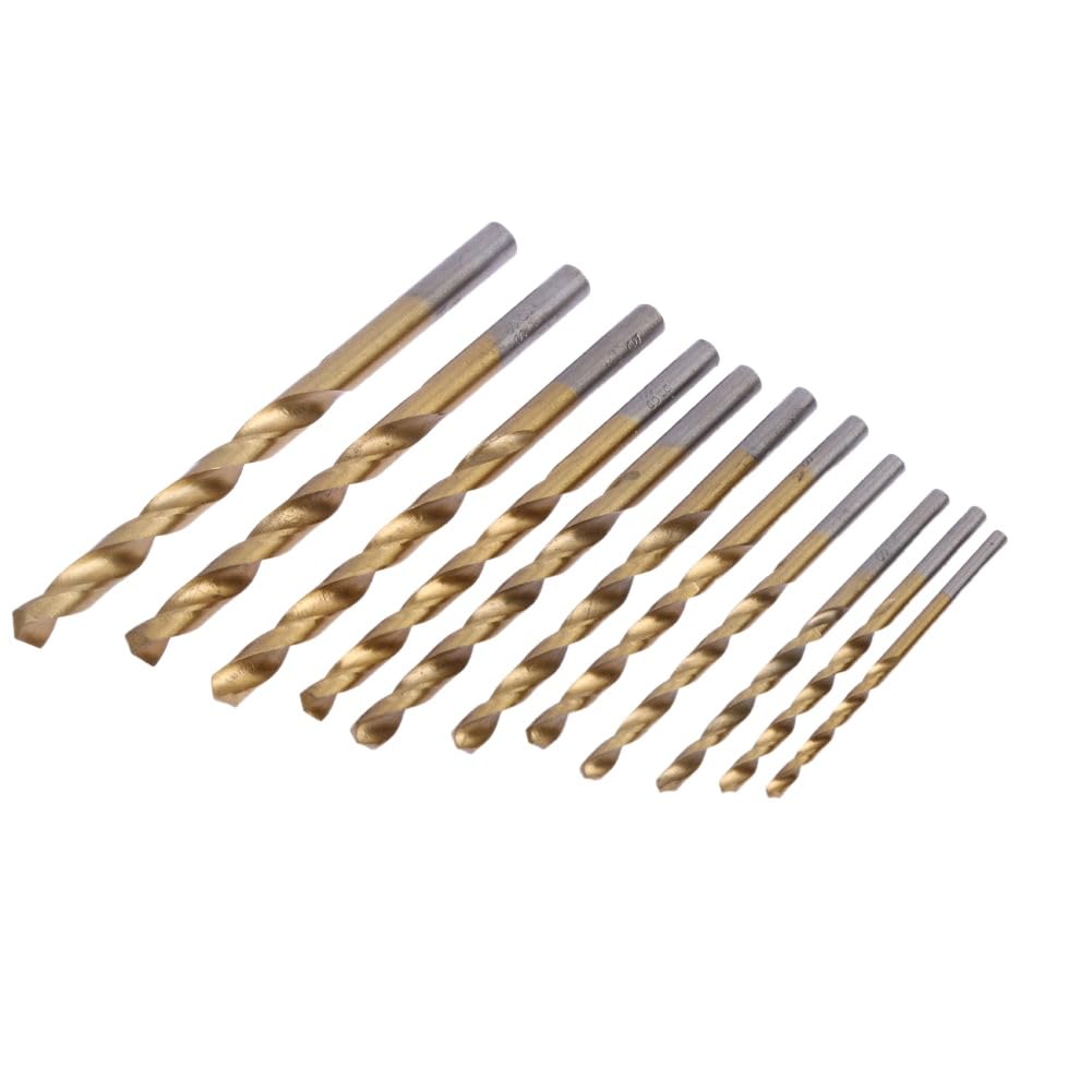 13pcs/Set High-Speed Steel Twist Drill Bit HSS Plating Titanium Saw Set Metric System Woodworking Metal Platic Drilling Tools