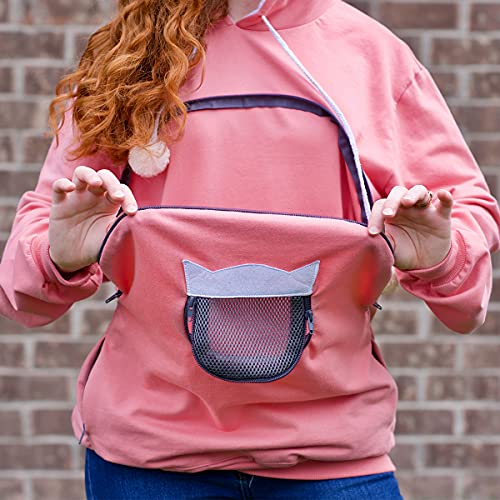 Image of ALYC Unisex Hoodies Pet Holder Cat Dog Large Pouch Carriers Pullover with Cat Printing Sweatshirt