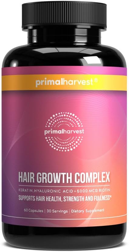 Hair Growth Vitamins, Hair Growth for Women & Men - 60 Hair Growth Pills, Natural Hair Thickening Products for w/Biotin & Zinc - Hair Supplement, Regrowth Hair Vitamins