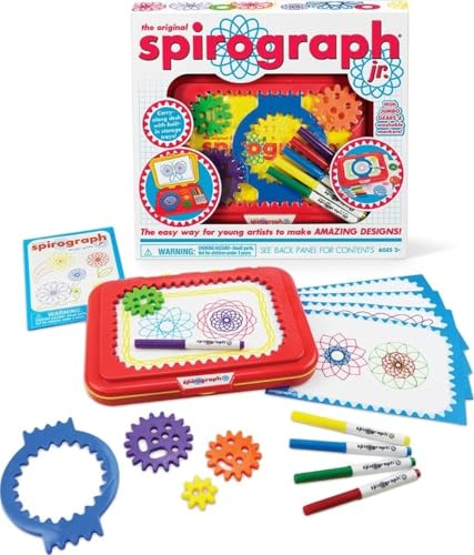 Image of Spirograph Jr. - Jumbo Sized Gears Classic Retro Toy For Spiral Drawing Art Design Toy Kit for Smaller Hands - For Kids Ages 3 and Up