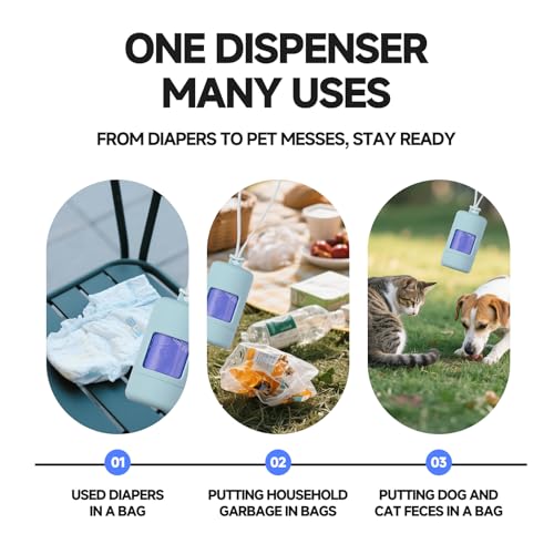 Image of Diaper Bag Dispenser Compatible with Ubbi On The Go Bags, Diaper Trash Bag Dispenser with Strap, Waste Bag Holder for Poop or Dirty Clothes, Disposable Diaper Bag Accessory for Travel, Unscented