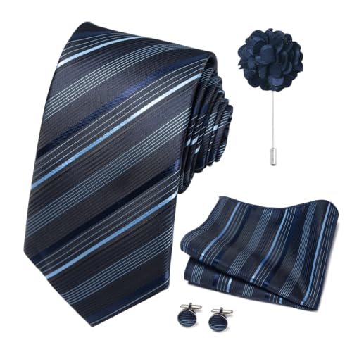 Image of joy alice 70 Colors Ties Set Men Mixed Color Necktie Handkerchief Cufflinks Brooch 3.15 Formal