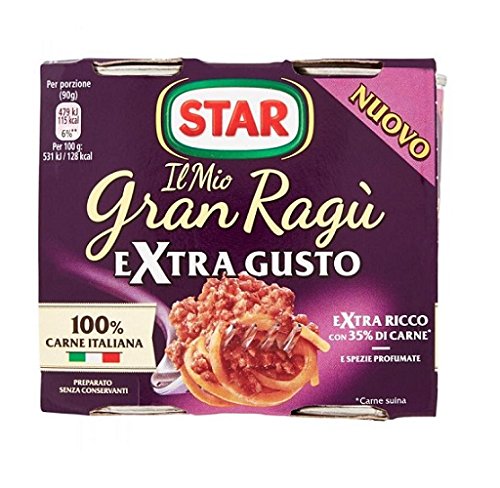 Star 4 x Le Mio Grand Ragu Extra Gusto Extra Tasty Italian Tomato Sauce for Pâte 360 g