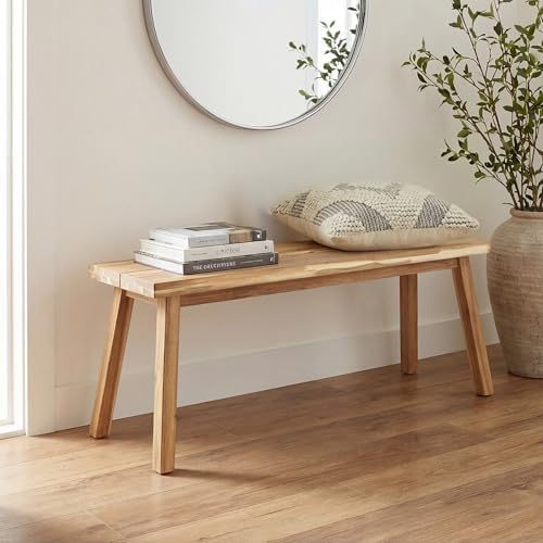 Solid Wood Bench for Entryway, Bed Bench, Dining, Plant Stand - W...