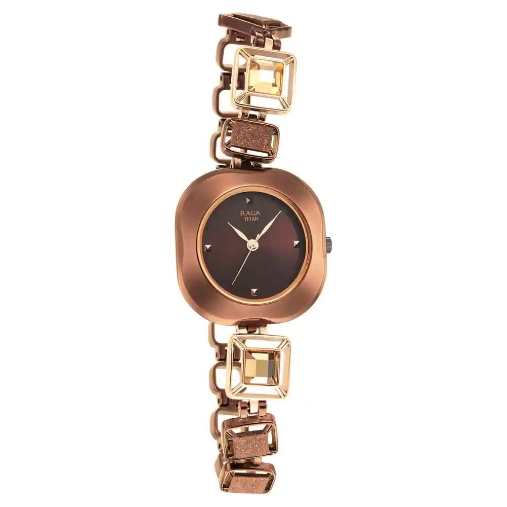 Titan Raga Love All Brown Dial Analog Metal Strap Watch for WoMen-NS95156KM01 (B0BS3P51Y3) Amazon Price History, Amazon Price Tracker