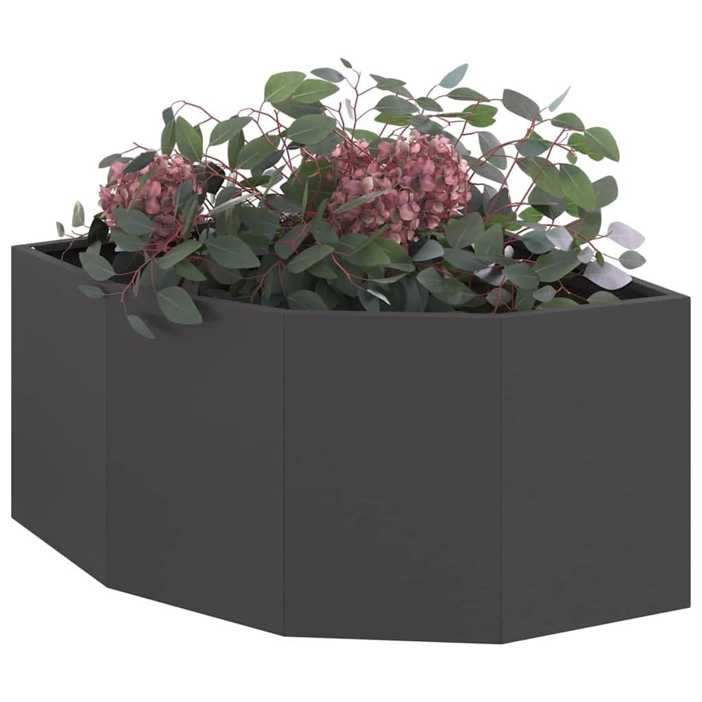Genérico Macetero de Esquina Negro 60 x 60 x 35 cm Acero,Jardín,Jardinería,Maceteros y jardineras,883640