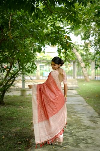 Image of SATIKA VASTRAM Tussar Silk Saree Solid Design Pure Soft Thread Weaving Contrast Border And Rich Pallu With Blouse Piece