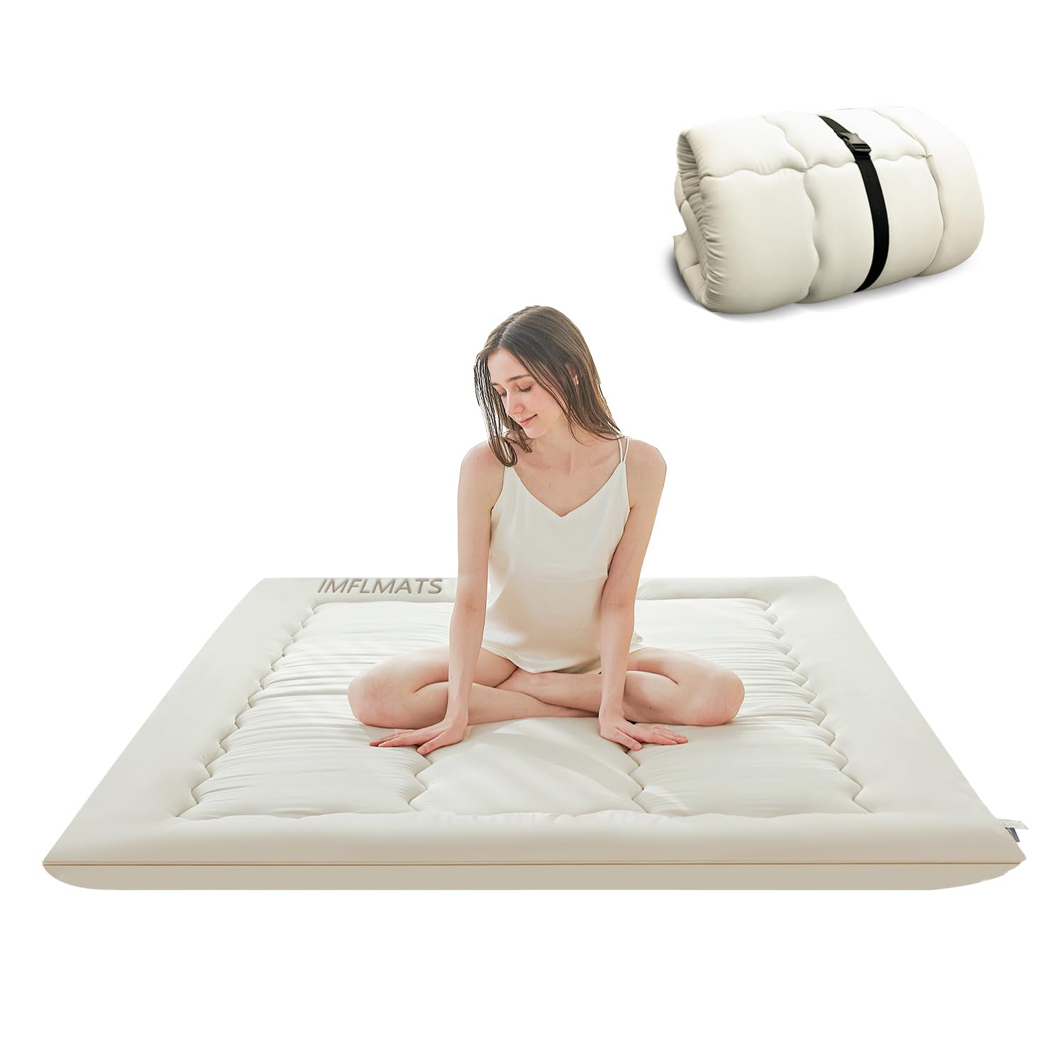 Japanese Floor Mattress Futon Mattress,3" Foldable Tatami Sleeping Pad for Adults & Kids,100% High Density Foam Comfortable Mattress Twin Size 39"x 80",Ideal for Comfort and Support,Beige