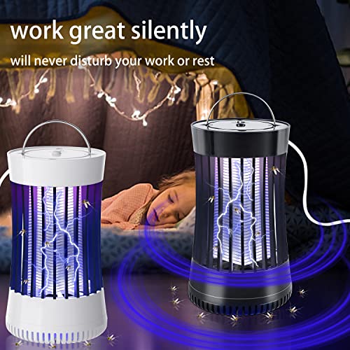 Lulu Home 2 Packs Indoor Bug Zapper With Fan, 1500V High Voltage Lighted Mosquito Lamp Trap, Usb Cable Plug-In Electric Insect Killer Catching Moth Mosquitoes Gnat Fruit Flies, Black & White #TOP6