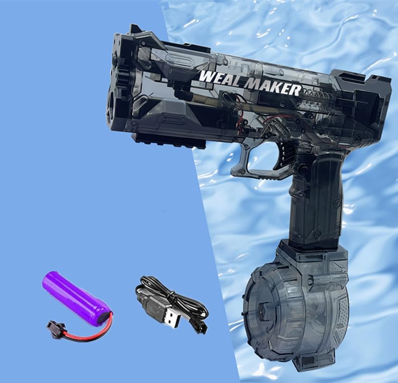 HAWAII Electric Water Gun, Large Capacity & Long Range, Ages 8+ Unisex Kids & Adults, Black