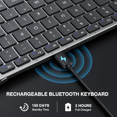 Image of ProtoArc XK01 Full-Size Foldable Bluetooth Keyboard for Travel, Space Gray | 105 keys, number pad, 0.65in keycaps, 3-device Bluetooth 5.1 switching, USB-C charging, for laptop tablet phone