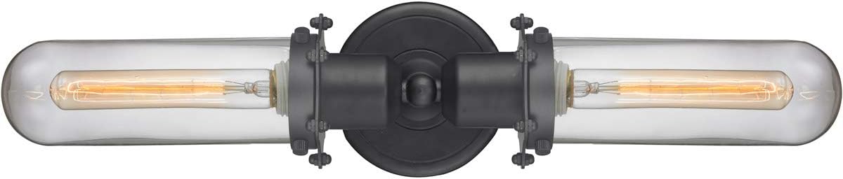 Innovations900-2W-BK-CE228-BK-CL-LED Transitional LED Bath Vanity from Austere Collection in Black Finish,