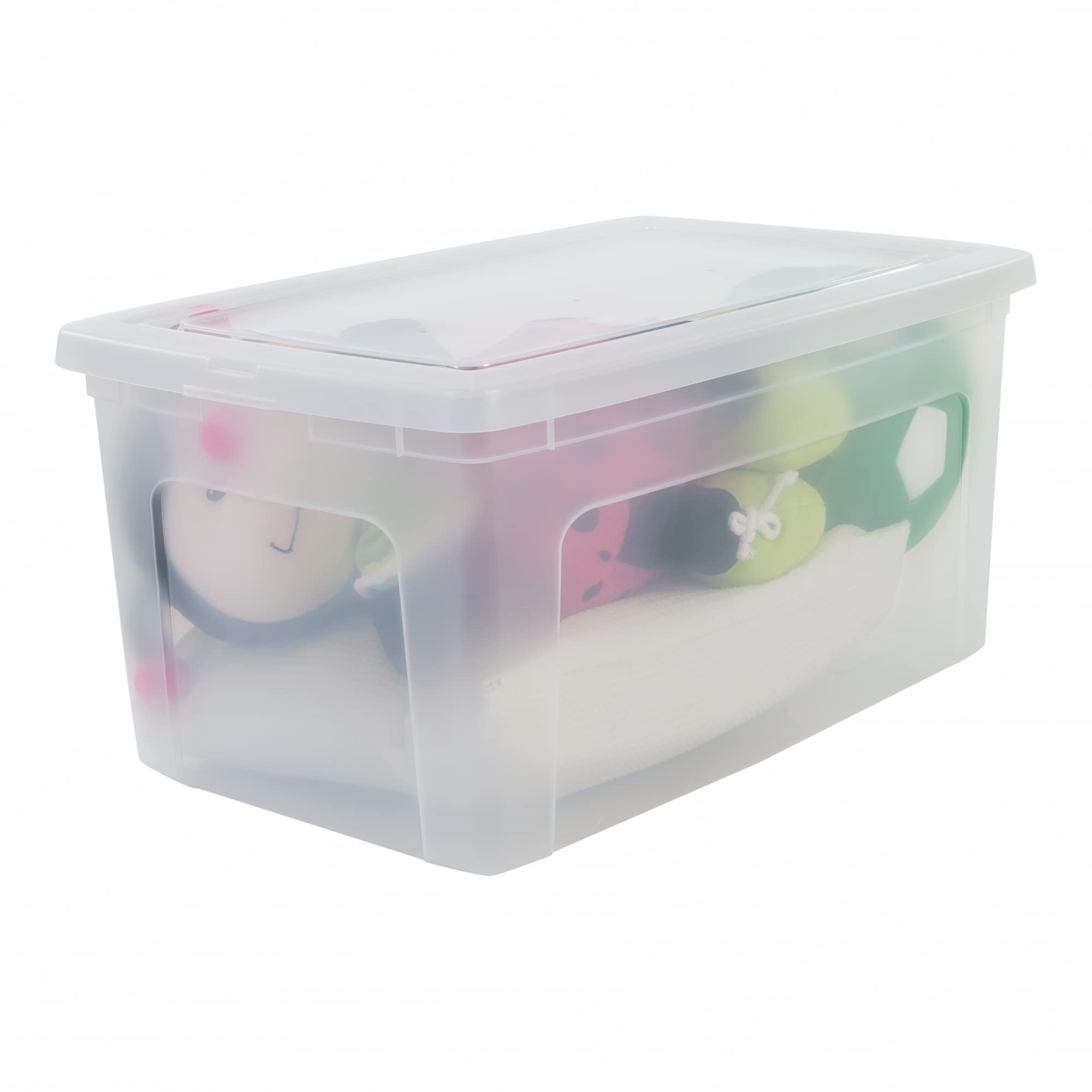 アイリスオーヤマ(IRIS OHYAMA) Caja/Set de 5 cajas de almacenaje, 50 L, Apilable, Clips, Dormitorio sala de estar - Modular Clear Box MCB-50 - Transparente
