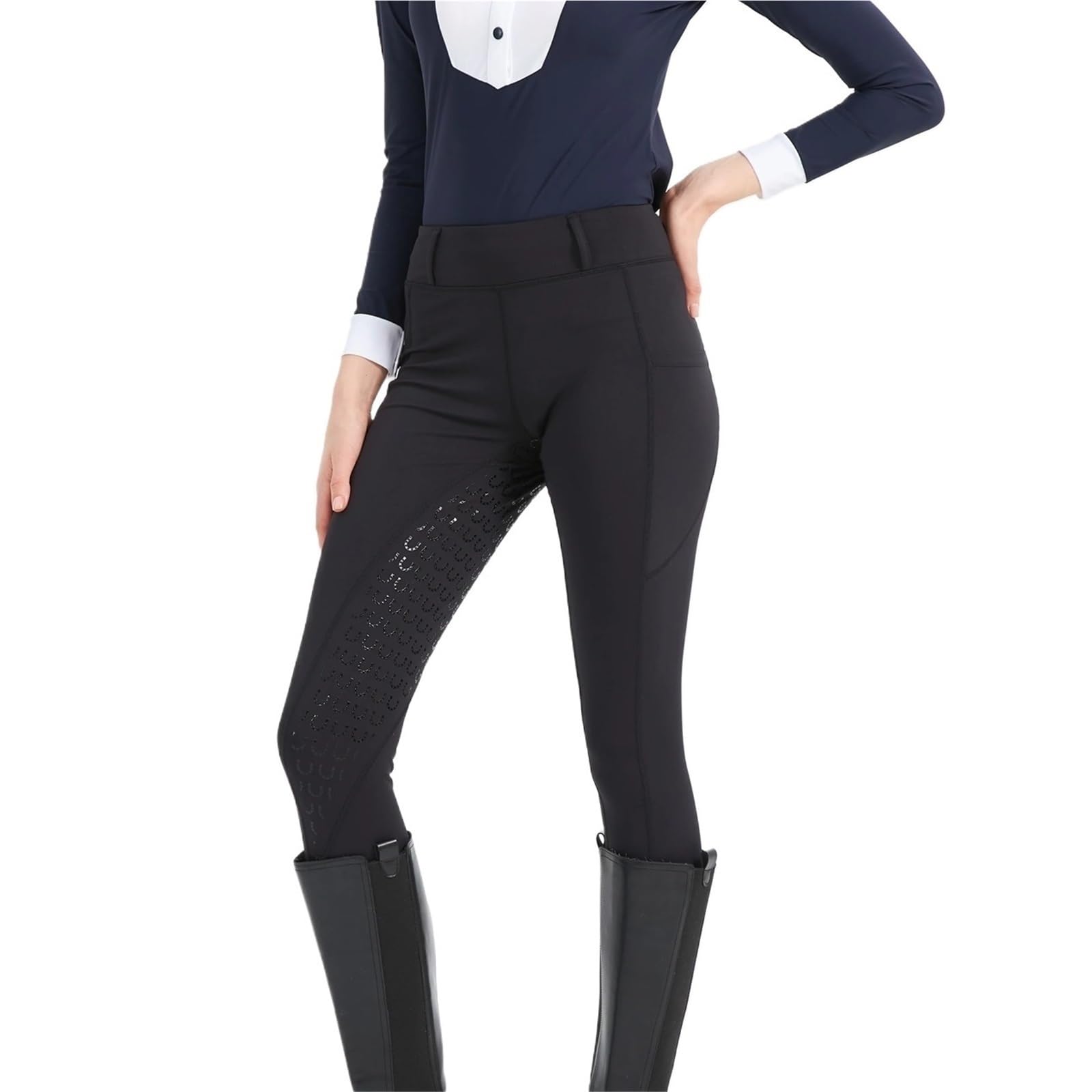 Pantaloni da Equitazione Primaverili ed Estivi Donna, in Maglia, Elasticizzati, Aderenti, in Silicone, Traspiranti per Equitazione Allenamento
