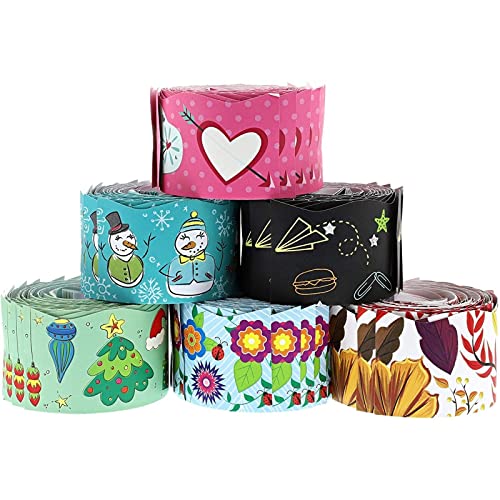 Juvale 6 Pack Seasonal Classroom Bulletin Board Borders, 6 Designs (36 Inches) #TOP3