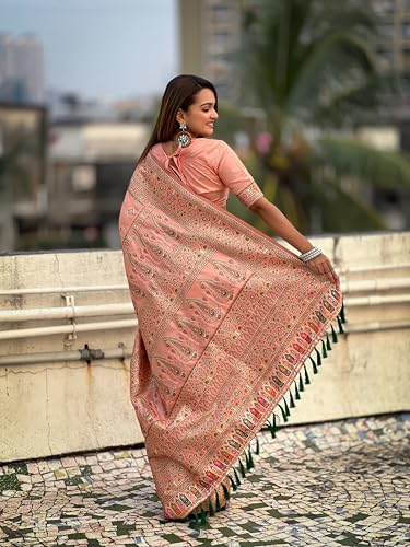 Image of Original Pashmina Kashmiri Silk Zari Woven Saree