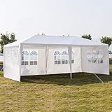 SSLine White 10x20 ft Outdoor Waterproof Canopy Tent for Party Wedding Heavy Duty Patio Garden Gazebo Pavilion with Windows and Removable Sidewalls(4-Side Wall)