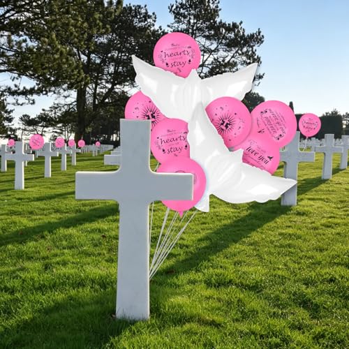 Image of 35PCS Memorial Balloons and 4PCS White Dove Balloons to Release in Sky Memorial Balloon for Release Happy Heavenly Balloon for Condolence, Funeral, Anniversary, Remembrance Services