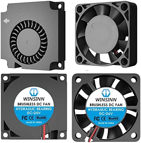 WINSINN 24V 40mm Fan Blower for Cooling Ender 3 / Pro Turbine Turbo 40x10mm 4010 DC Brushless Hydraulic Bearing, with Air Guide Parts - High Speed (Pack of 4Pcs)