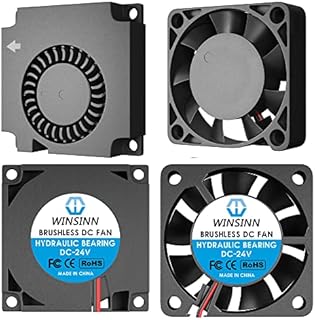 WINSINN 24V 40mm Fan Blower for Cooling Ender 3 / Pro Turbine Turbo 40x10mm 4010 DC Brushless Hydraulic Bearing, with Air Guide Parts - High Speed (Pack of 4Pcs)