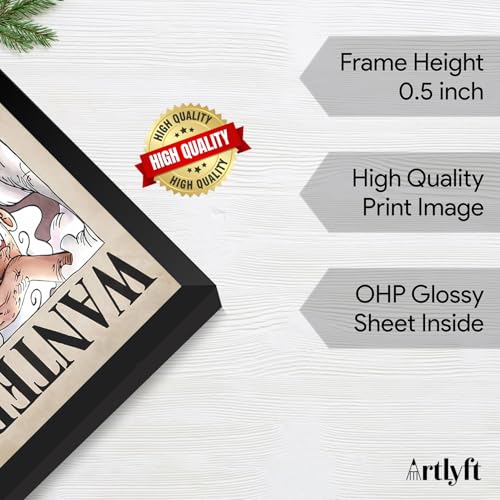 Image of ArtLyft Demon Slayer Anime Wall Frame A4 | Rengoku Quote Poster Frame | Motivational tanjiro - renguko Wall Art | Otaku Room Decor | Anim Lover Gift (Wanted Luffy)