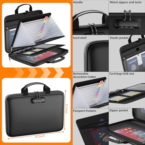 Image of Tamfile Fireproof File Organizer with Lock,Hard Case Fireproof Document Box