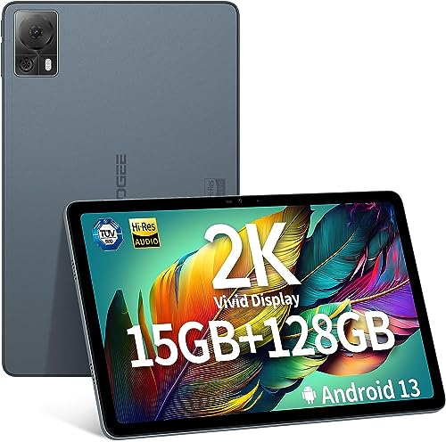 DOOGEE T20S Tablet Android 13, 15GB RAM+128GB ROM(TF 1TB), 10.4' 2K FHD 1200 * 2000 IPS, TÜV SÜD Rheinland, Widevine L1, 7500mAh, 13MP+5MP, 2.4G/5GWiFi Tablet 4G LTE/OTG/GPS (Gris)