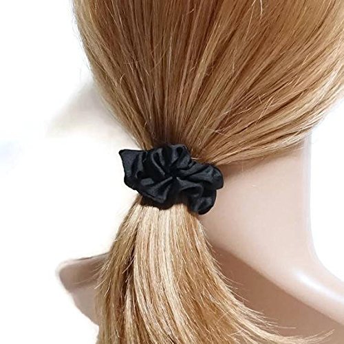 Amazon.com : Set of 24 Black Satin Hair Scrunchies for Women  display picture 3