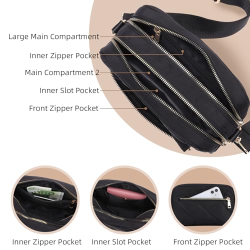 HOMIEE Puffy Crossbody Bag for Women Gifts, Quilted Puffy Bag Shoulder Bag Small Trendy Handbag Purses Lightweight Satchel3