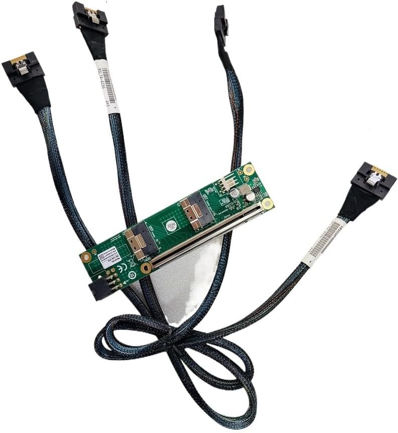External PCI Express x16 4.0 to SFF-8654 8I Slim SAS Adapter 2*SFF-8654 8I to PCI-E X8 Baseplate +2* SFF-8654 8I to SFF-8654 8I 70CM Intersection Cable