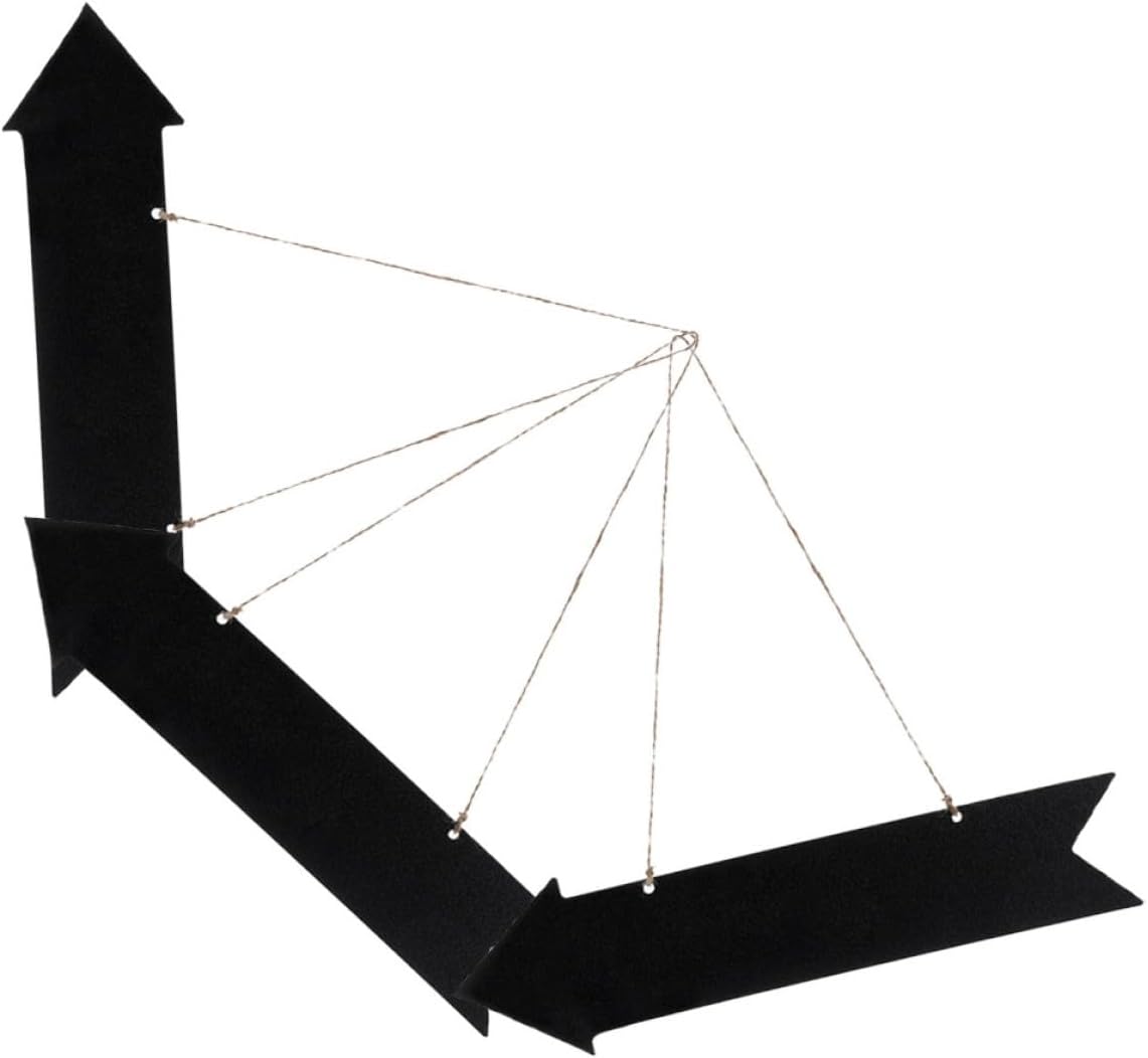 3pcs Hanging Wooden Chalkboard Arrow Signs, Xmas Decorative Wall Memo Board
