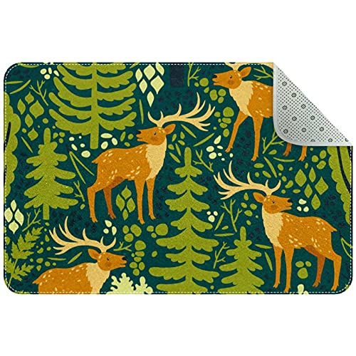 Paillasson de Noël vert élan lavable pour entrée de maison - 2