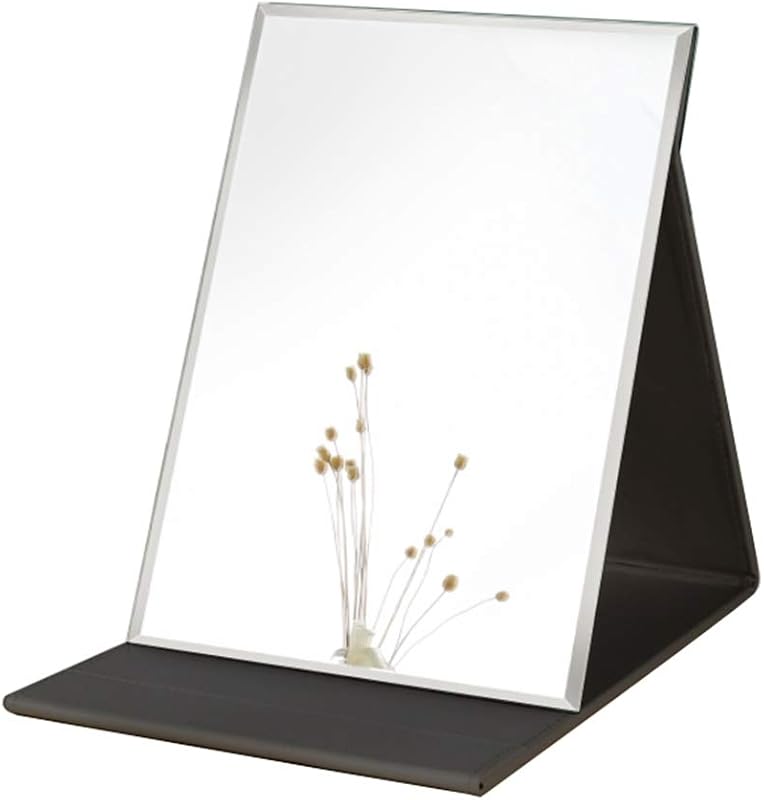 Espelho dobrável Zcooooool com suporte ajustável, 25,5 x 18 cm, preto