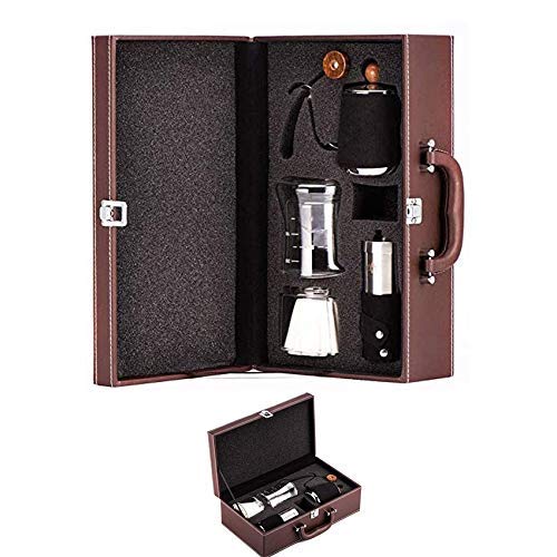 MMEI Classic Pour Drip Kaffeemaschine für Geschenk- und Heimgebrauch Kaffeemaschinen-Set enthalten Tasse Kessel Filterpapier Kaffeemühle Kit, schwarz