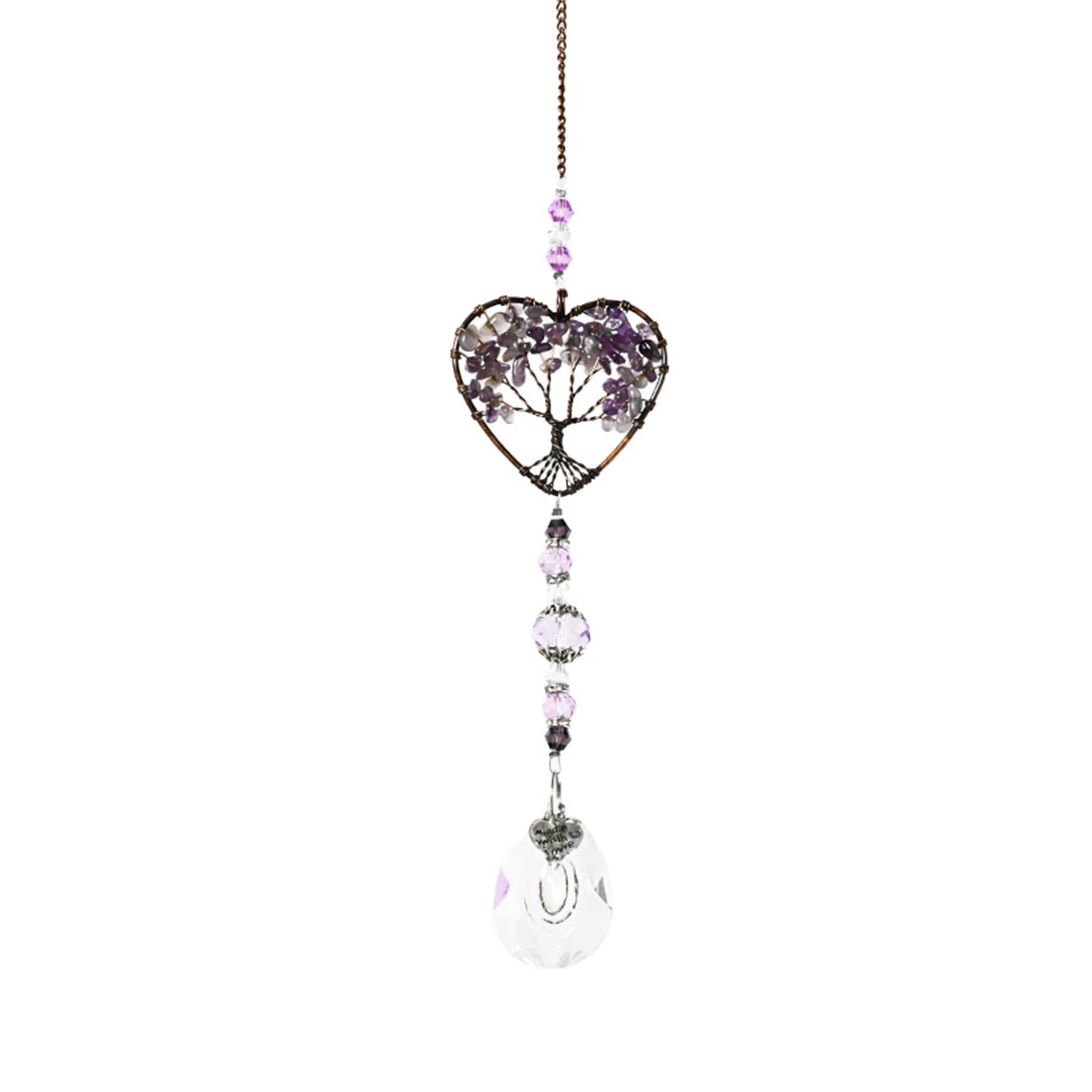 Amethyst Sun Catcher, Crystal Suncatcher Tree of Life, Sun Catchers for Windows and Garden, New Beginnings Friends Coworkers Her Wife Mom Daughter Sister Aunt