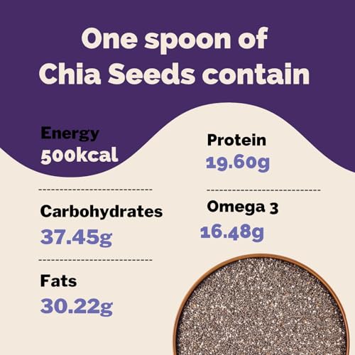 Image of Crishla Raw Chia Seeds | 470 Gram | High Fibre & Plant Protein | Chia Seeds for Eating | Seeds for Weight Management | Rich in Calcium, Protein & Fibre