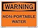 Vestil SI-W-37-C-AL-063 NON-POTABLE WATER Warning Sign, Aluminum, 0.063" Overall Size, 14.5" W x 10.5" H